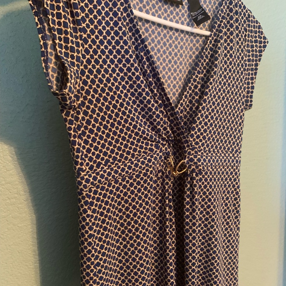 Blue and gold blouse